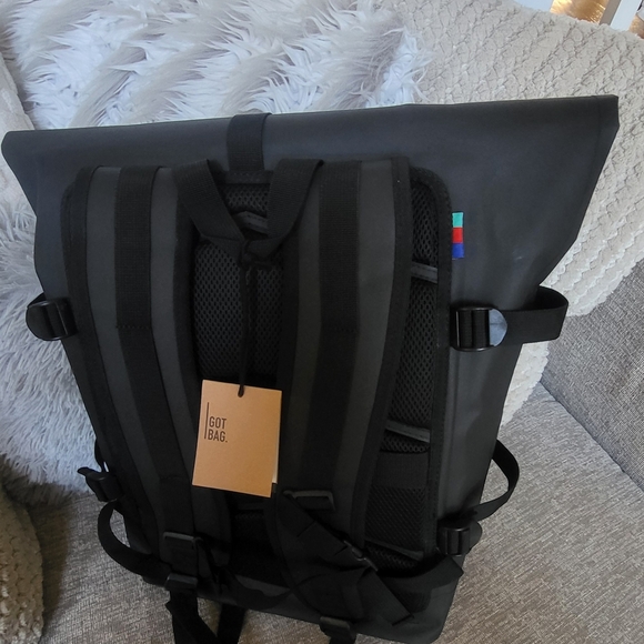 Black Roll-Top Backpack - Picture 2 of 10